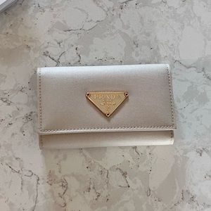 BNWOT Authentic Prada Beige Nylon Keyholder